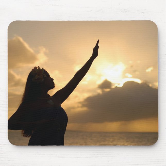 Hula på hawaiansk strand musmatta (Framsidan)