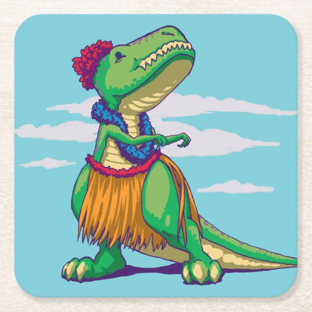 Hula Rex Underlägg Papper Kvadrat (Framsidan)