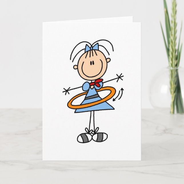 Hula Ring Girl Card Kort (Framsida)