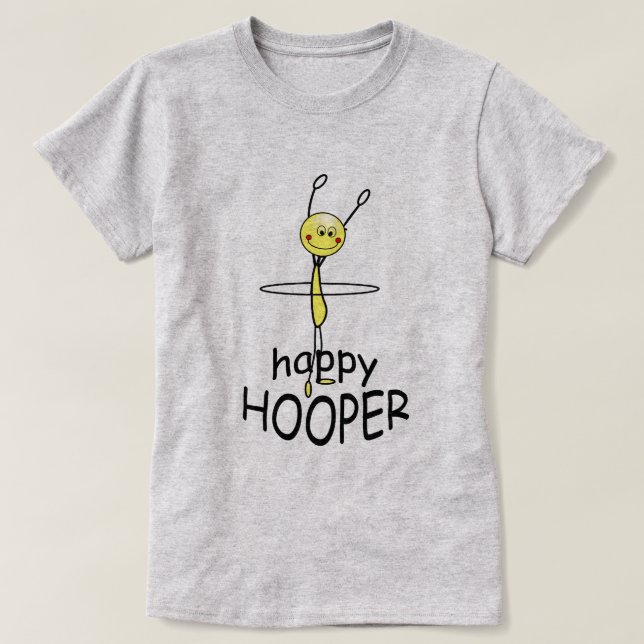 Hula Ring Lycklig Hooper Funny T-shirt (Design framsida)