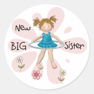 Hula Ring New Big Sister Runt Klistermärke