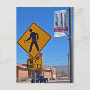 Hula Ring pedestrian Sign, Albuquerque New mexico Vykort