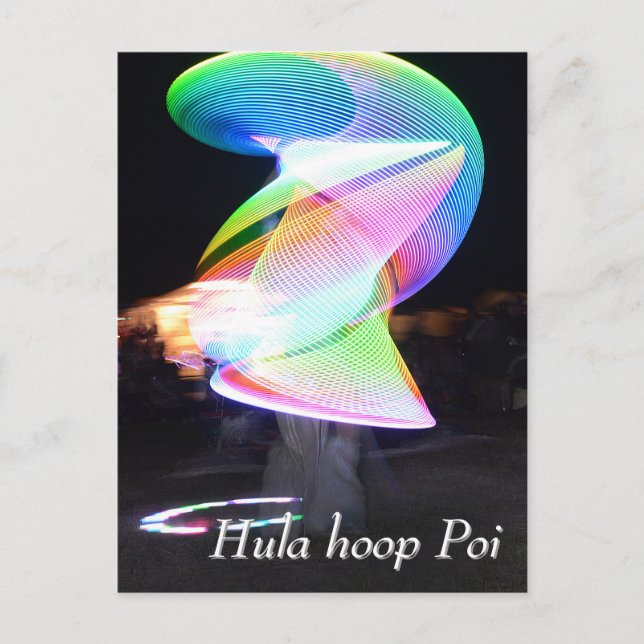 Hula ring Poi twirler Vykort (Framsida)
