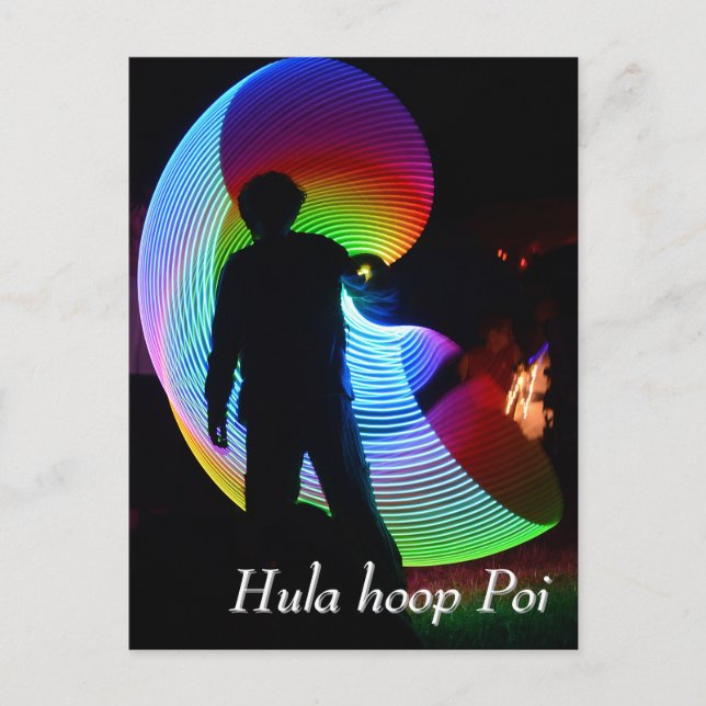 Hula ring Poi twirler Vykort (Framsida)