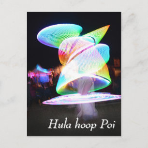Hula ring Poi twirler Vykort
