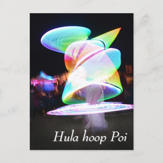 Hula ring Poi twirler Vykort (Framsida)