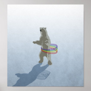Hula-Ring Polar Bear Poster