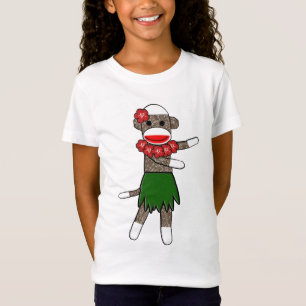 Hula sock monkey - flickor behandla som ett barn - t-shirt