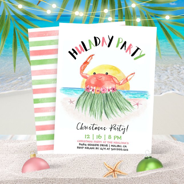 Huladay Party Crab Hawaiian Tropical Jul Inbjudningar (Skapare uppladdad)