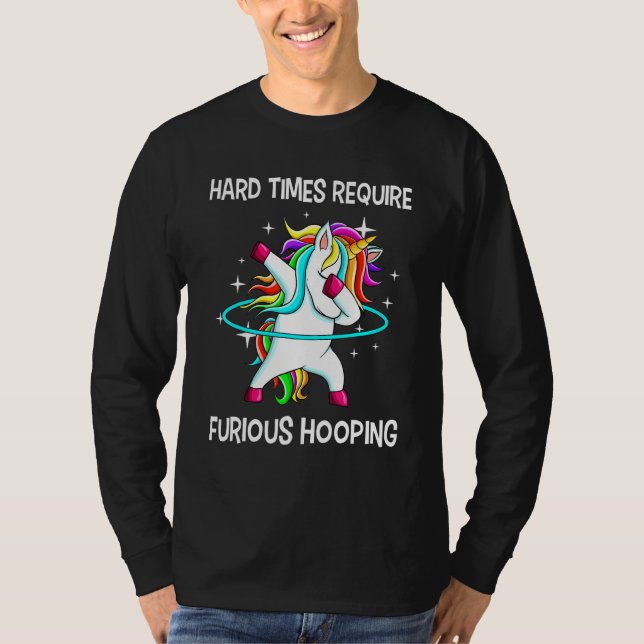Hulahoop Hula Dabbing Ring Unicorn Dance Furious H T Shirt (Framsida)