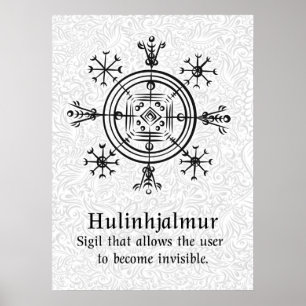 Hulinhjalmur Islands magiska tecken Poster