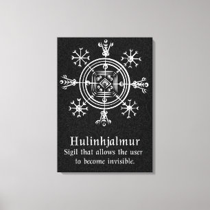 Hulinhjálmur - Norse Sigil of Insyn Canvastryck
