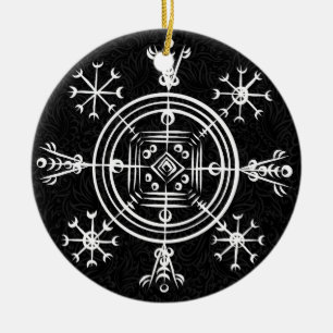 Hulinhjálmur - Norse Sigil of Insyn Julgransprydnad Keramik