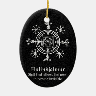 Hulinhjálmur - Norse Sigil of Insyn Julgransprydnad Keramik