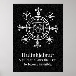 Hulinhjálmur - Norse Sigil of Insyn Poster