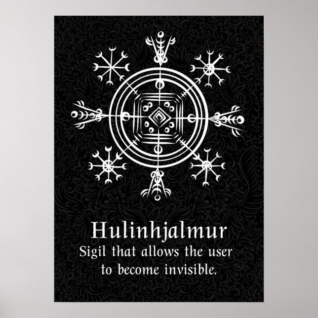 Hulinhjálmur - Norse Sigil of Insyn Poster (Framsidan)