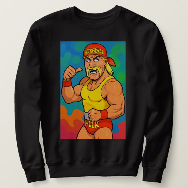Hulk Hogan Lång Ärmad Tröja (Design framsida)