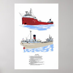 Hull 287 Underbar Sjöar Freighter-historik Poster
