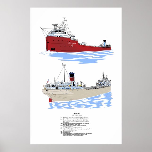 Hull 287 Underbar Sjöar Freighter-historik Poster (Framsidan)
