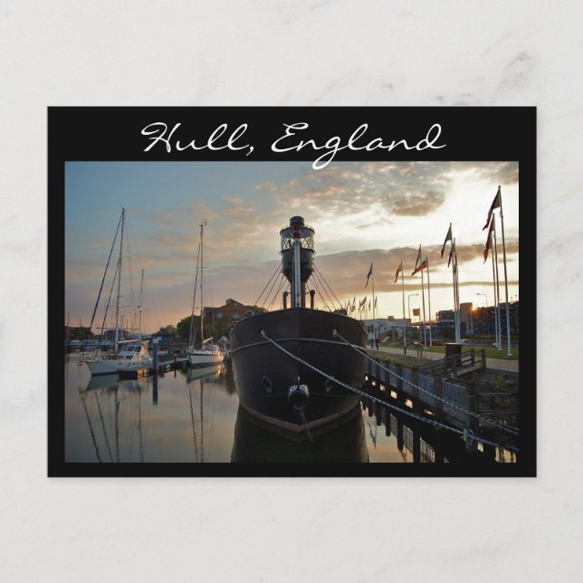 Hull Marina, solnedgång [vykort] Vykort (Framsida)
