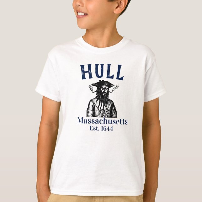 Hull "pirater" Massachusetts pirat, pojkens T Shirt (Framsida)