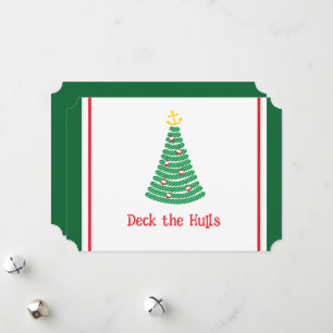 Hulls Nautical Pun Helgdag Card White Julkort