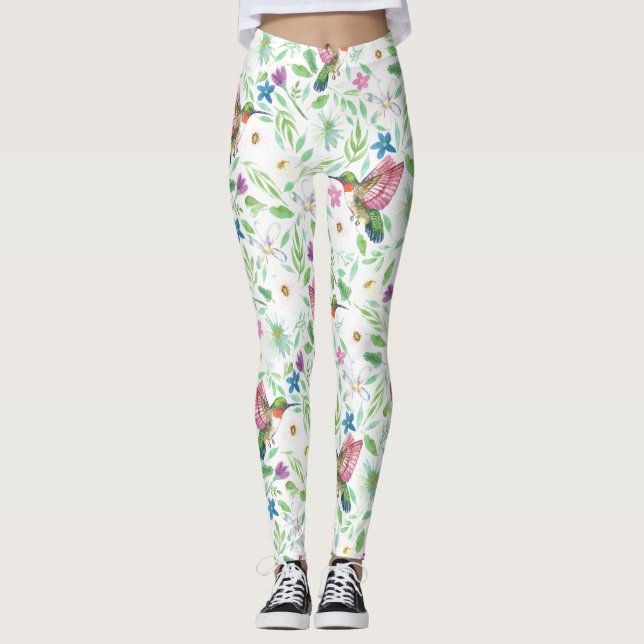 Humafåglar - Botaniska Blommigtar Leggings (Framsida)