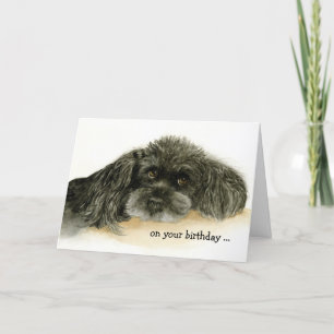 Humal födelsedag med Lovable Pudel Card Kort