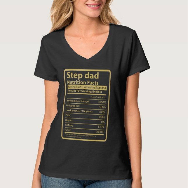 Humalog Step Pappa Nutrition Facts Fars dag Roligt T Shirt (Framsida)