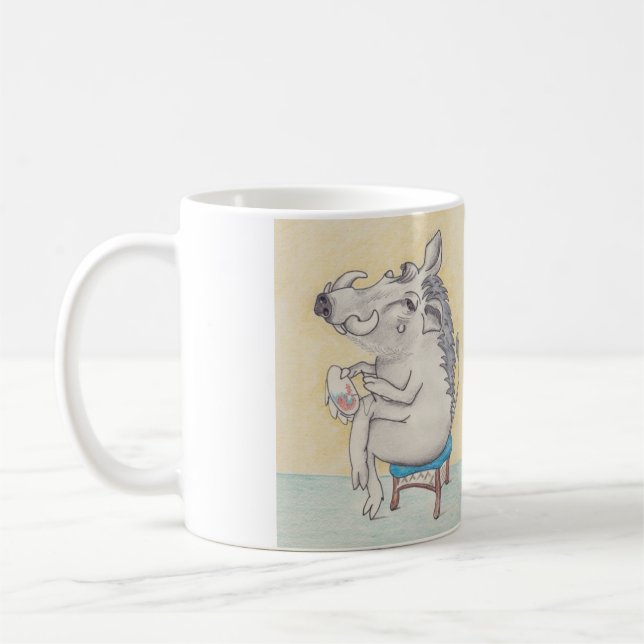 Humalog Warthog gör broderi Kaffemugg (Vänster)