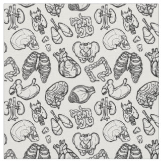 Human Anatomy Konstig Science Bio Skull Halloween Tyg