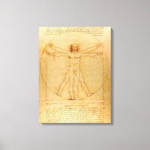 Human Anatomy, Vitruvian Man by Leonardo da Vinci Canvastryck
