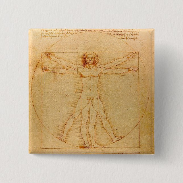 Human Anatomy, Vitruvian Man by Leonardo da Vinci Knapp (Framsida)