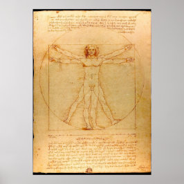 Human Anatomy, Vitruvian Man by Leonardo da Vinci Poster
