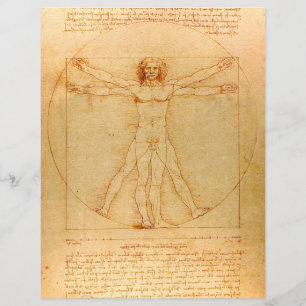 Human Anatomy, Vitruvian Man by Leonardo da Vinci Reklamblad