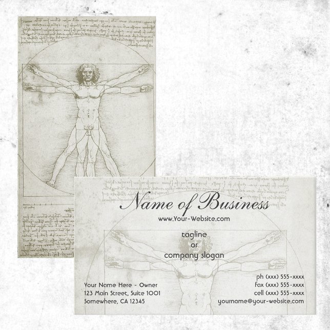 Human Anatomy, Vitruvian Man by Leonardo da Vinci Visitkort (Skapare uppladdad)