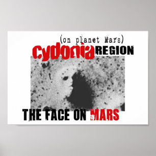 Human Ansikte på Planet Mars Poster