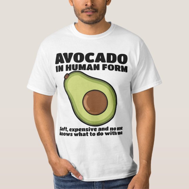 Human Avocado T-shirt Design (Framsida)