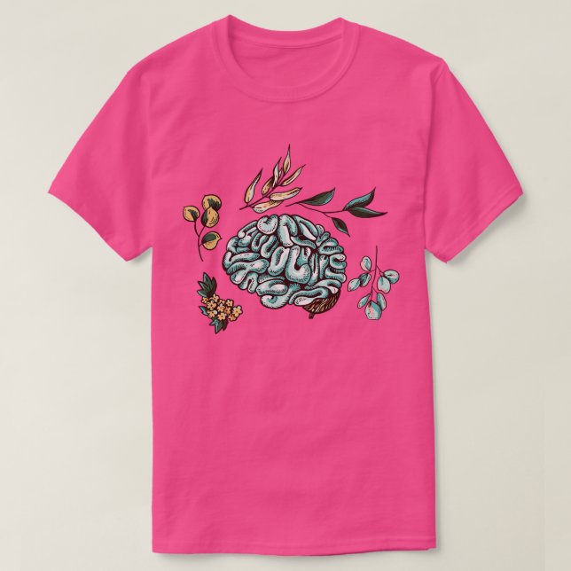 Human Brain Flowers Löv T Shirt (Design framsida)
