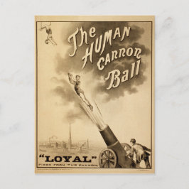 Human Cannon Boll Vintage Circus Act Victorian Vykort