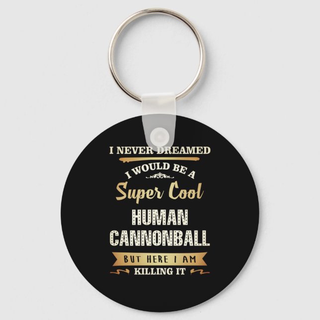 Human Cannonball Funny Novelty Nyckelring (Framsida)