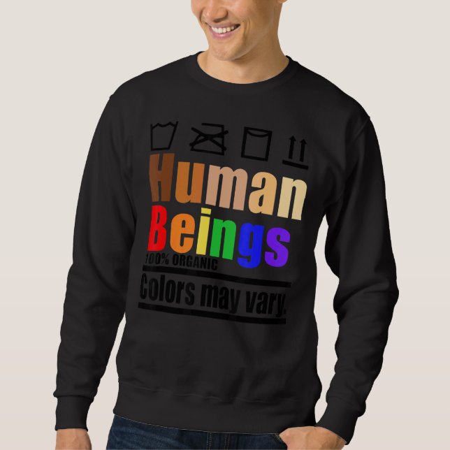 Human Care Label LGBtq Pride Month Blm Equa Lång Ärmad Tröja (Framsida)