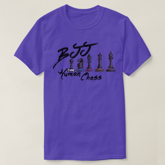 Human Chess Jiu Jitsu Black T Shirt (Design framsida)