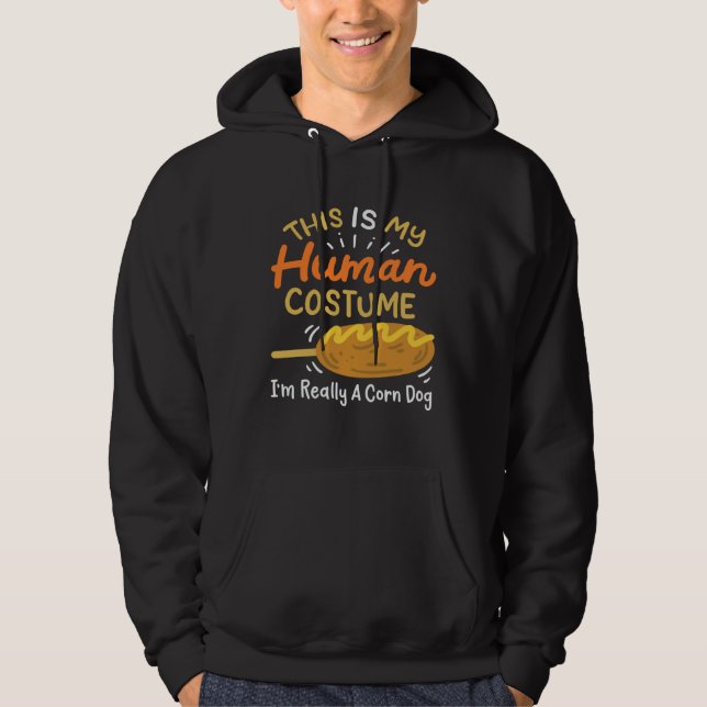 Human Costume Corn Dog Hoodie (Framsida)