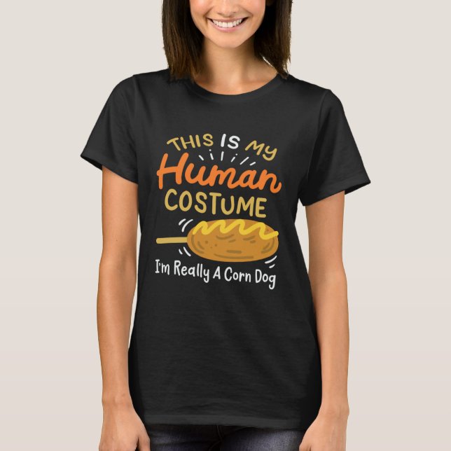 Human Costume Corn Dog T Shirt (Framsida)