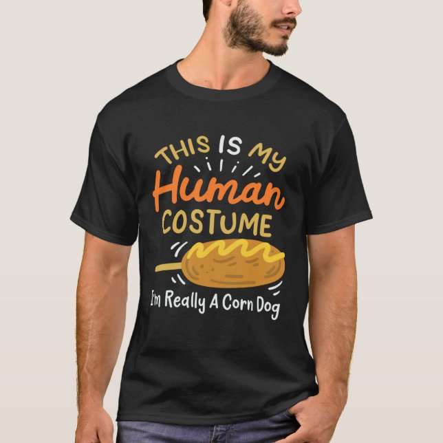 Human Costume Corn Dog T Shirt (Framsida)