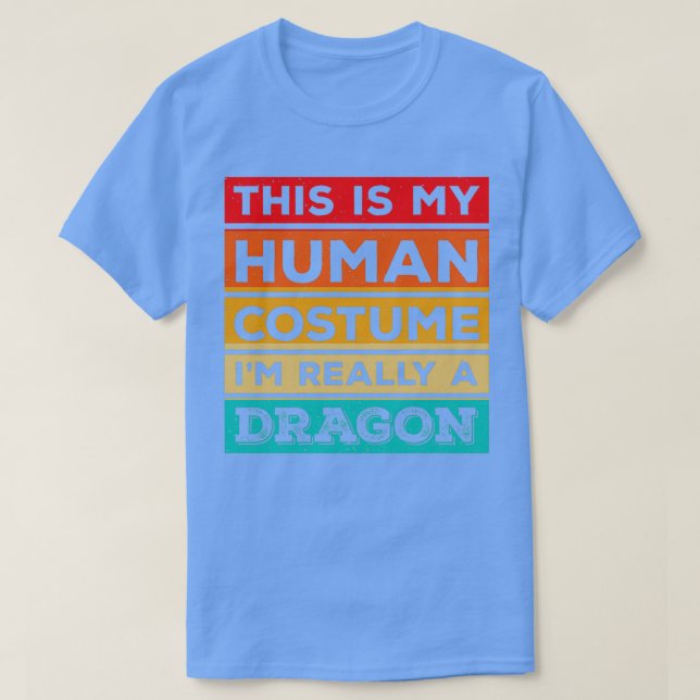 Human Costume Dragon Fire Halloween Beast Wings T Shirt (Design framsida)