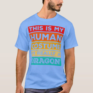 Human Costume Dragon Fire Halloween Beast Wings T Shirt