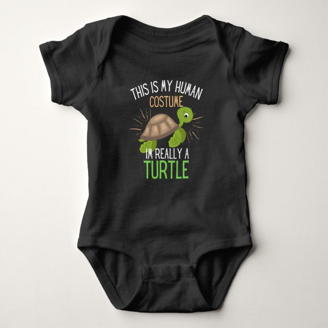 Human Costume Im Verkligen A Turtle Party T Shirt (Framsida)