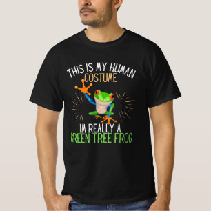 Human Costume Verkligen A Grönt Träd Frog T Shirt
